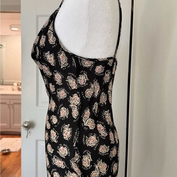 DVF Silk Slip Dress. Black w/ Floral Pattern. Women’s size 8 - Picture 8 of 15